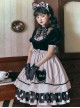 Black Purple Polka Dot Bow Love Lace Decoration Velvet Upper Body Polka Dot Hem Classic Lolita Short Sleeve Dress