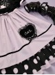 Black Purple Polka Dot Bow Love Lace Decoration Velvet Upper Body Polka Dot Hem Classic Lolita Short Sleeve Dress