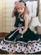 Velvet Front Of The Chest Heart Lace Bow-Knot Patchwork Design Polka Dot Hem Black-Purple Classic Lolita Sleeveless Dress