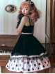 Velvet Front Of The Chest Heart Lace Bow-Knot Patchwork Design Polka Dot Hem Black-Purple Classic Lolita Sleeveless Dress