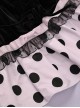 Velvet Front Of The Chest Heart Lace Bow-Knot Patchwork Design Polka Dot Hem Black-Purple Classic Lolita Sleeveless Dress