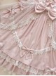 Plush Bear Ears Mesh Heart Stitching Lace Design Polka Dot Bow Plush Bear Tail Sweet Lolita Sleeveless Dress