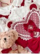 Plush Bear Ears Mesh Heart Stitching Lace Design Polka Dot Bow Plush Bear Tail Sweet Lolita Sleeveless Dress