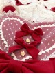 Plush Bear Ears Mesh Heart Stitching Lace Design Polka Dot Bow Plush Bear Tail Sweet Lolita Sleeveless Dress