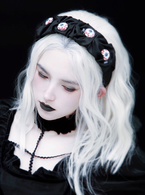 Black Horror Heavy Taste Blue-Black Pupil Eyeball Halloween Gothic Lolita Headband