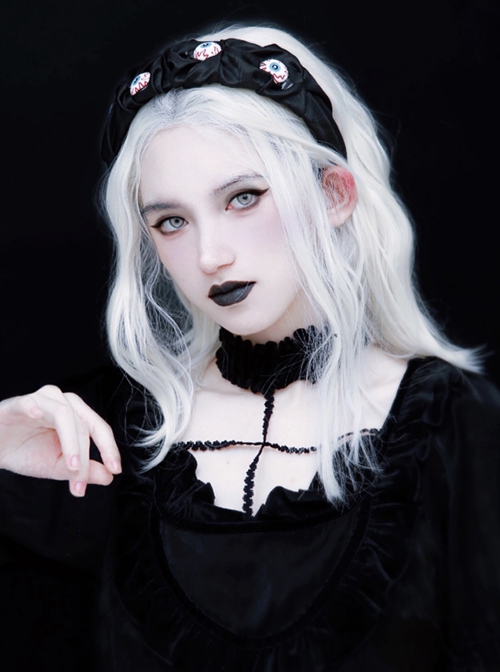 Black Horror Heavy Taste Blue-Black Pupil Eyeball Halloween Gothic Lolita Headband