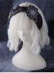 Black Skull Spider Butterfly Spider Web Embroidery Bow Halloween Gothic Lolita Headband