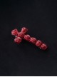 Elegant Crucifix Red Rosebud Halloween Gothic Lolita Hair Clip