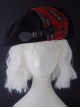 Black Woolen Rock Red British Plaid Stitching Autumn Winter Warm Punk Lolita Beret