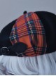 Black Woolen Rock Red British Plaid Stitching Autumn Winter Warm Punk Lolita Beret