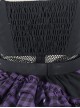 Little Devil Series Black Purple Plaid Asymmetric Hem Design Fishnets Bow Punk Lolita Sling Skirt Suit