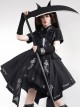 Solid Color Thorns Embroidery Irregular Thorns Embroidery Hem Handsome Gothic Lolita Short Sleeve Dress