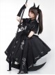 Solid Color Thorns Embroidery Irregular Thorns Embroidery Hem Handsome Gothic Lolita Short Sleeve Dress