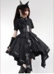 Solid Color Thorns Embroidery Irregular Thorns Embroidery Hem Handsome Gothic Lolita Short Sleeve Dress