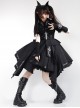 Solid Color Thorns Embroidery Irregular Thorns Embroidery Hem Handsome Gothic Lolita Short Sleeve Dress