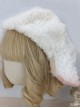 Cute Milky White Lamb Ears Cloud Plush Lamb Keep Warm Sweet Lolita Beret