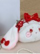 Strawberry Cute Bunny Bow Lace Plush One Shoulder Crossbody Girl Sweet Lolita Bag