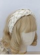 Solid Color Vintage Court Elegant Braided Pearls Decorated Fishnet Hair Accessories Classic Lolita Headband