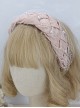 Solid Color Vintage Court Elegant Braided Pearls Decorated Fishnet Hair Accessories Classic Lolita Headband