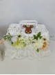 Pastoral Style White Small Fresh Weave Lock Catch Lace Simulation Flower Classic Lolita Handbag