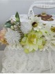 Pastoral Style White Small Fresh Weave Lock Catch Lace Simulation Flower Classic Lolita Handbag