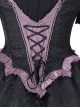 Gothic Style Elegant Rose Lace Bow-Knot Hairball Spider Web Asymmetric Hem Design Witch Halloween Gothic Lolita Long Sleeve Shirt Skirt Set