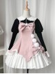 Winter Fairy Tale Series Big Bowknot Star Fur Ball Plush Hem Design Slim Long Sleeve Doll Collar Shirt Sweet Lolita Sleeveless Dress Set