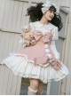 Winter Fairy Tale Series Big Bowknot Star Fur Ball Plush Hem Design Slim Long Sleeve Doll Collar Shirt Sweet Lolita Sleeveless Dress Set