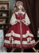 Autumn Winter Doll Collar Plaid Print Bow Stitching Lantern Sleeves Cute Classic Lolita Long Sleeve Dress