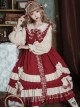 Autumn Winter Doll Collar Plaid Print Bow Stitching Lantern Sleeves Cute Classic Lolita Long Sleeve Dress