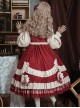 Autumn Winter Doll Collar Plaid Print Bow Stitching Lantern Sleeves Cute Classic Lolita Long Sleeve Dress