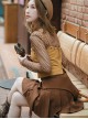 Punk Spring Autumn Brown Irregular Cut Design Bronzed Alloy Belt Buckle Pleated Skirt Half Skirt Short Skirt Female