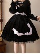 Autumn Winter Black Gauze Polka Dot Ruffle Hem Polka Dot Bow Decorated Velvet Classic Lolita Skirt