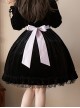 Autumn Winter Black Gauze Polka Dot Ruffle Hem Polka Dot Bow Decorated Velvet Classic Lolita Skirt