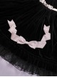 Autumn Winter Black Gauze Polka Dot Ruffle Hem Polka Dot Bow Decorated Velvet Classic Lolita Skirt