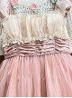 Elegant Sweet Daily Lace Pleats Embroidered Hem Pearls Love Decoration Sweet Lolita Sleeveless Dress