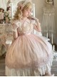 Elegant Sweet Daily Lace Pleats Embroidered Hem Pearls Love Decoration Sweet Lolita Sleeveless Dress