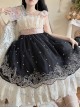 Elegant Sweet Daily Lace Pleats Embroidered Hem Pearls Love Decoration Sweet Lolita Sleeveless Dress