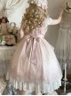 Elegant Sweet Daily Lace Pleats Embroidered Hem Pearls Love Decoration Sweet Lolita Sleeveless Dress