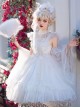 Solid Color Elegant Square Neck Translucent Gauze Neckline Lace Butterfly Decorated Star Draped Hem Bow-Knot Classic Lolita Sleeveless Dress