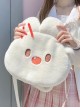 White Cute Plush Bunny Sweet Lolita Crossbody Portable Bag