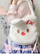 White Cute Plush Bunny Sweet Lolita Crossbody Portable Bag