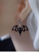 Black Bat Cutout Wing Design Alloy Halloween Gothic Lolita Stud Earrings