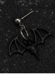 Black Bat Cutout Wing Design Alloy Halloween Gothic Lolita Stud Earrings