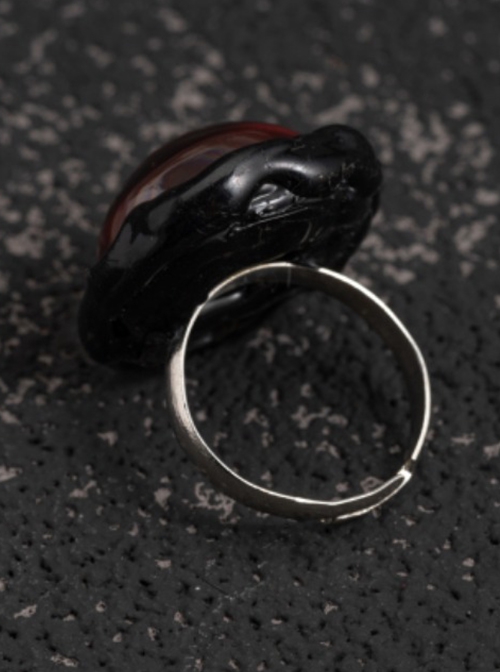 Red Vertical Pupil Eyeball Opening Adjustable Halloween Gothic Lolita Ring