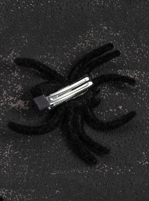 Halloween Horror Emulation Plush Spider Gothic Lolita Hairpin