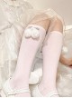 Victoria Series Solid Color Spring Autumn Bow Hair Ball Cotton Socks Mid Tube Socks Sweet Lolita Socks