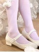 Victoria Series Solid Color Spring Autumn Bow Hair Ball Cotton Socks Mid Tube Socks Sweet Lolita Socks