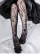 Heart Of Croto Series Gothic Lolita Solid Color Spider Web Love Summer Ultra-Thin Mid-Tube Over-The-Knee Socks Stockings
