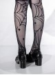 Heart Of Croto Series Gothic Lolita Solid Color Spider Web Love Summer Ultra-Thin Mid-Tube Over-The-Knee Socks Stockings